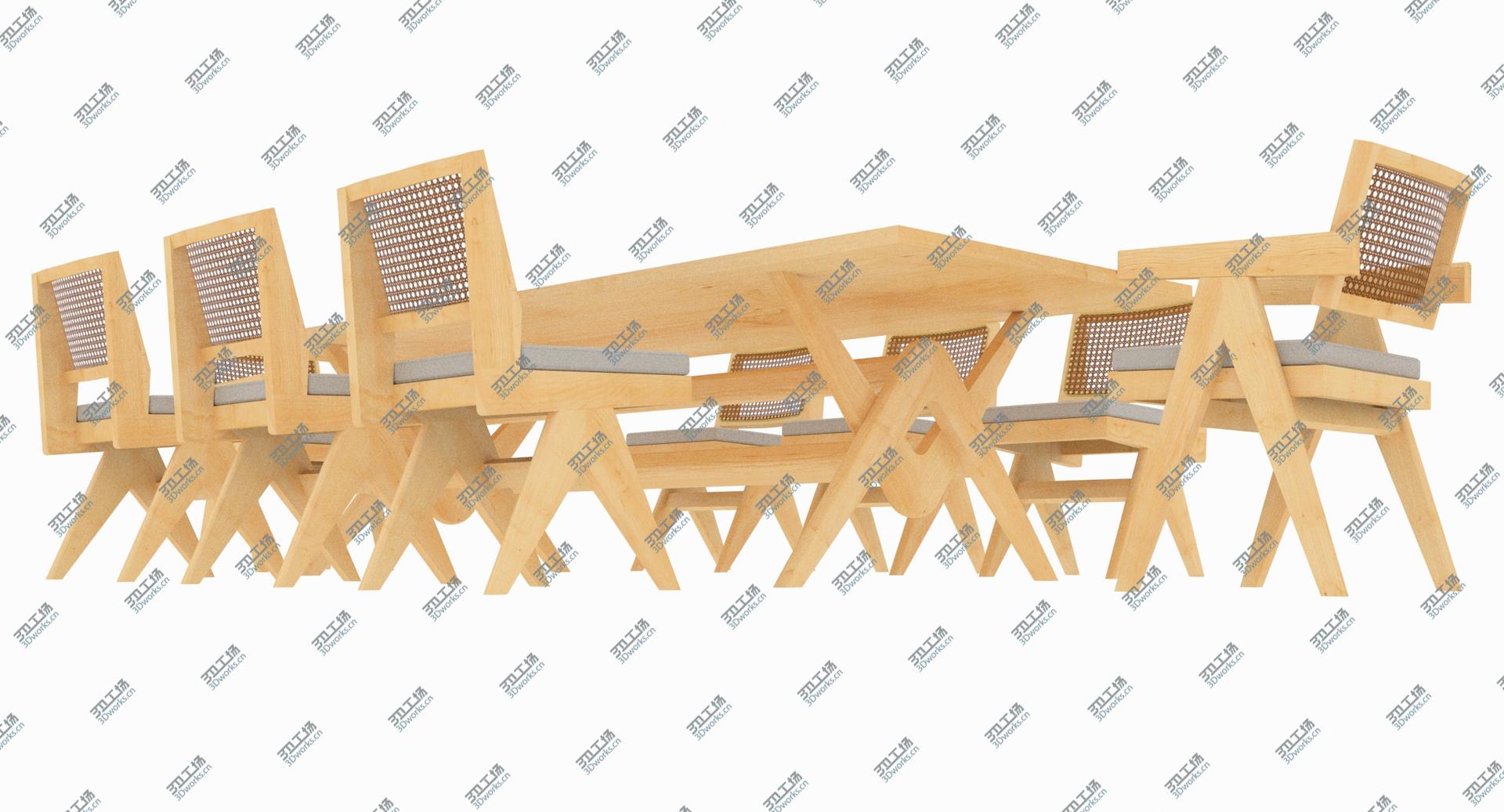 images/goods_img/202105073/Cassina Jeanneret Capitol Complex Table with Office Chair and Clear Chair with Cushions Set 3D model/5.jpg